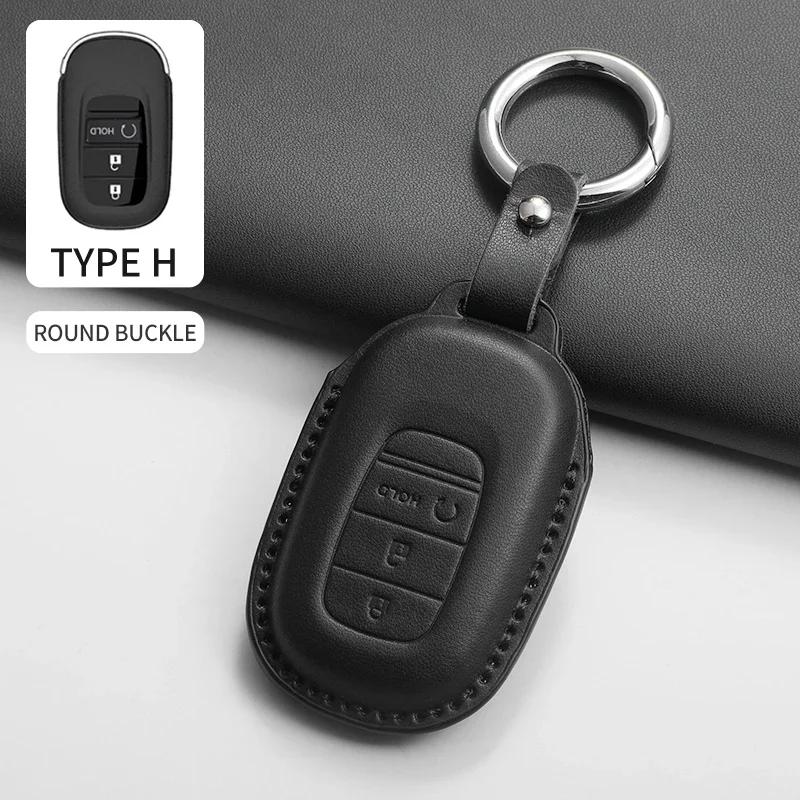 Auto Key Fob Case Cover Housing Remote Fit For Honda Fit For Civic Fit For Accord Fit For Cr-V Fit For Hr-V Fit For Pilot Pu Key Fob Auto
