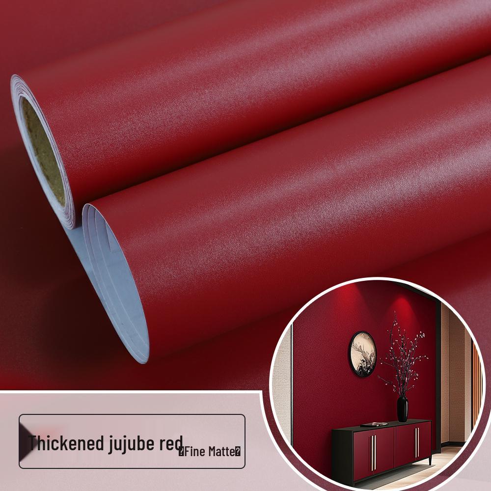 New Year Wine Red Self-Adhesive Wall Stickers - Instant Wallpaper & Decoration