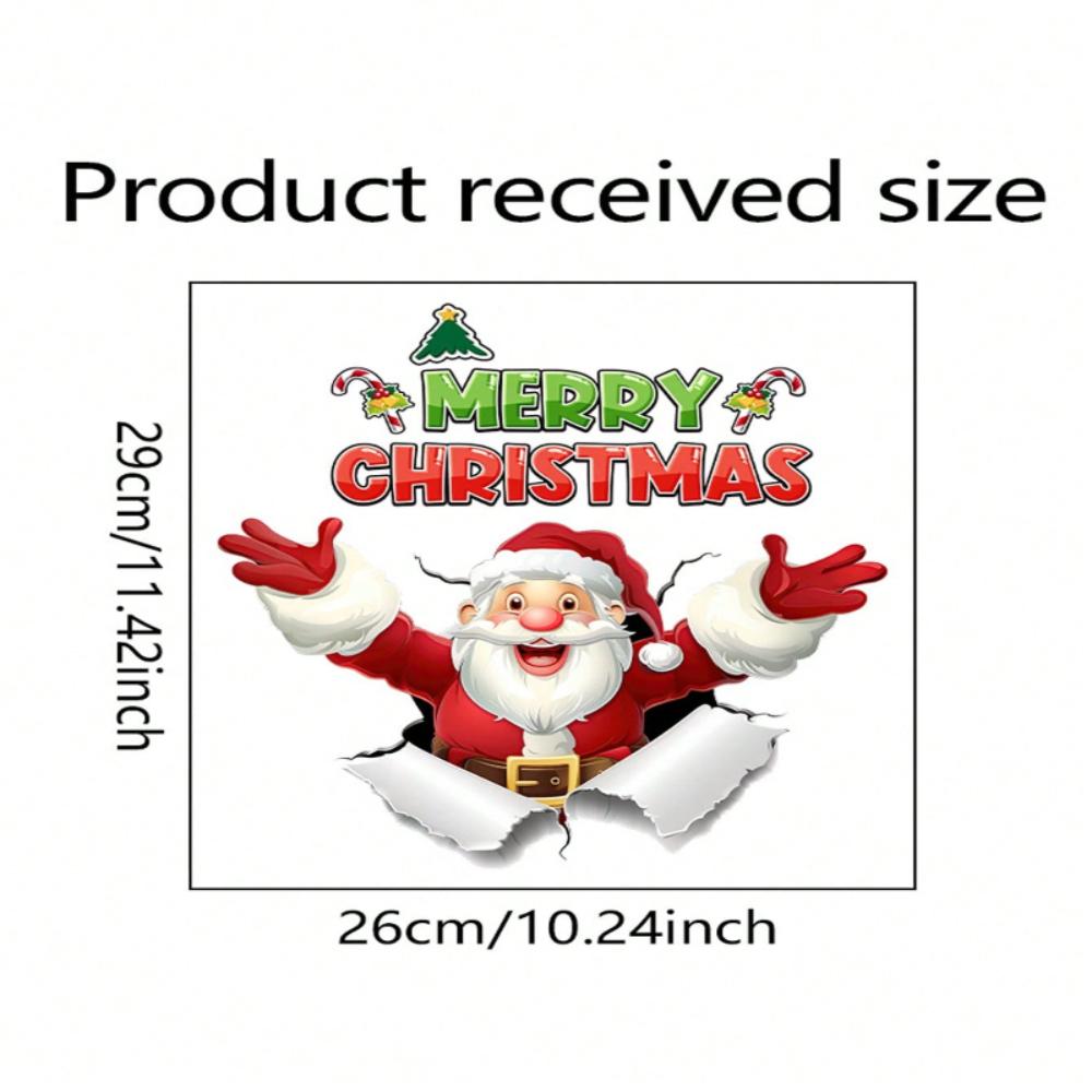 1 PC Toilet Stickers Decals, Funny Snowman Xmas Tree Toilet Lid Tank Decals for Bathroom Decoration