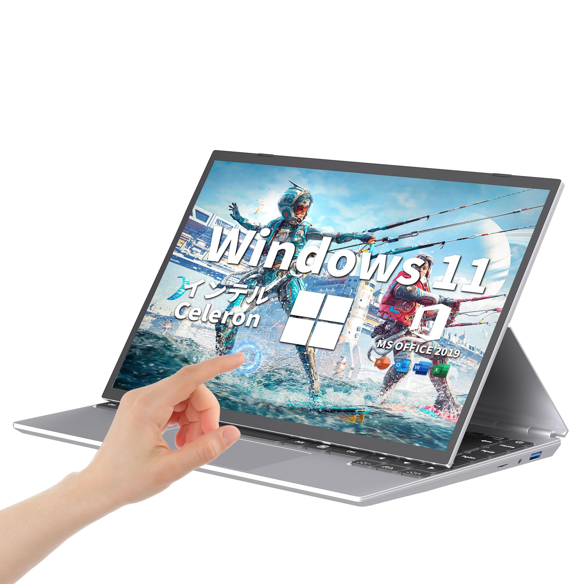 

Ноутбук Офісний Процесор Intel Celeron N95 Роздільна здатність 2K IPS LCD 16 ГБ пам яті DDR4 960 ГБ SSD Розпізнавання відбитків пальців Сенсорний екран ПК Багата функціональність 4-в-1