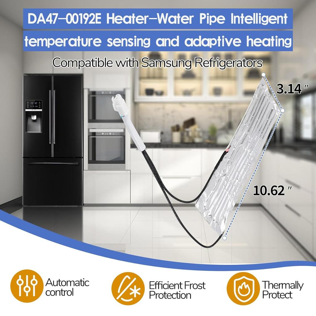 DA47-00192E Heater-Water Pipe Compatible with Samsung Refrigerator ice Maker. DA47-00192E Refrigerator Ice Maker Fill Tube Heater Replacement Parts