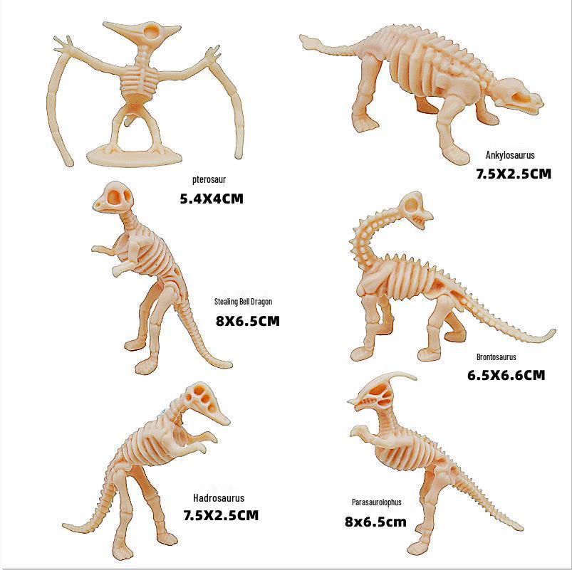 DIY Soft Rubber Dinosaur Skeleton Excavation Toy for Kids - Educational Archaeology Simulation