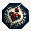 1pc Heart with Crown of Thorns Automatic Open/close Folding Umbrella, Compact Portable Travel Umbrella,Cute Umbrella, Durable Construction yy250804102