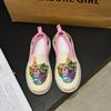 Canvas shoes women spring and summer pregnant women soft platform white shoes lazy one pedal niche graffiti cloth shoes single shoes