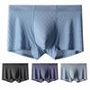 Men Boxer Underwear Elastic Mid-rise Solid Color Slim Fit Boxer Briefs Breathable
