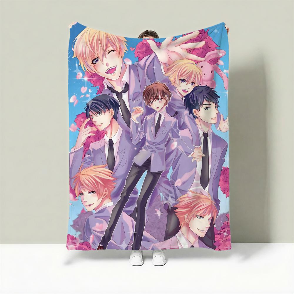 

Anime O-Ouran High School Host Club Throw Lightweight 240g Flannel Blanket Soft Skin-friendly for Summer Cooling 75cmx90cm