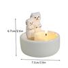 Cat Ceramic Candle Holder Cute Animal Shaped Home Decor for Bedroom Living Room Gift Valentine'S Day Home Decor