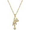 Star Bear Full Diamond Light Luxury Temperament Gorgeous Full Diamond Necklace Female Versatile Collarbone Chain Titanium Steel Chain