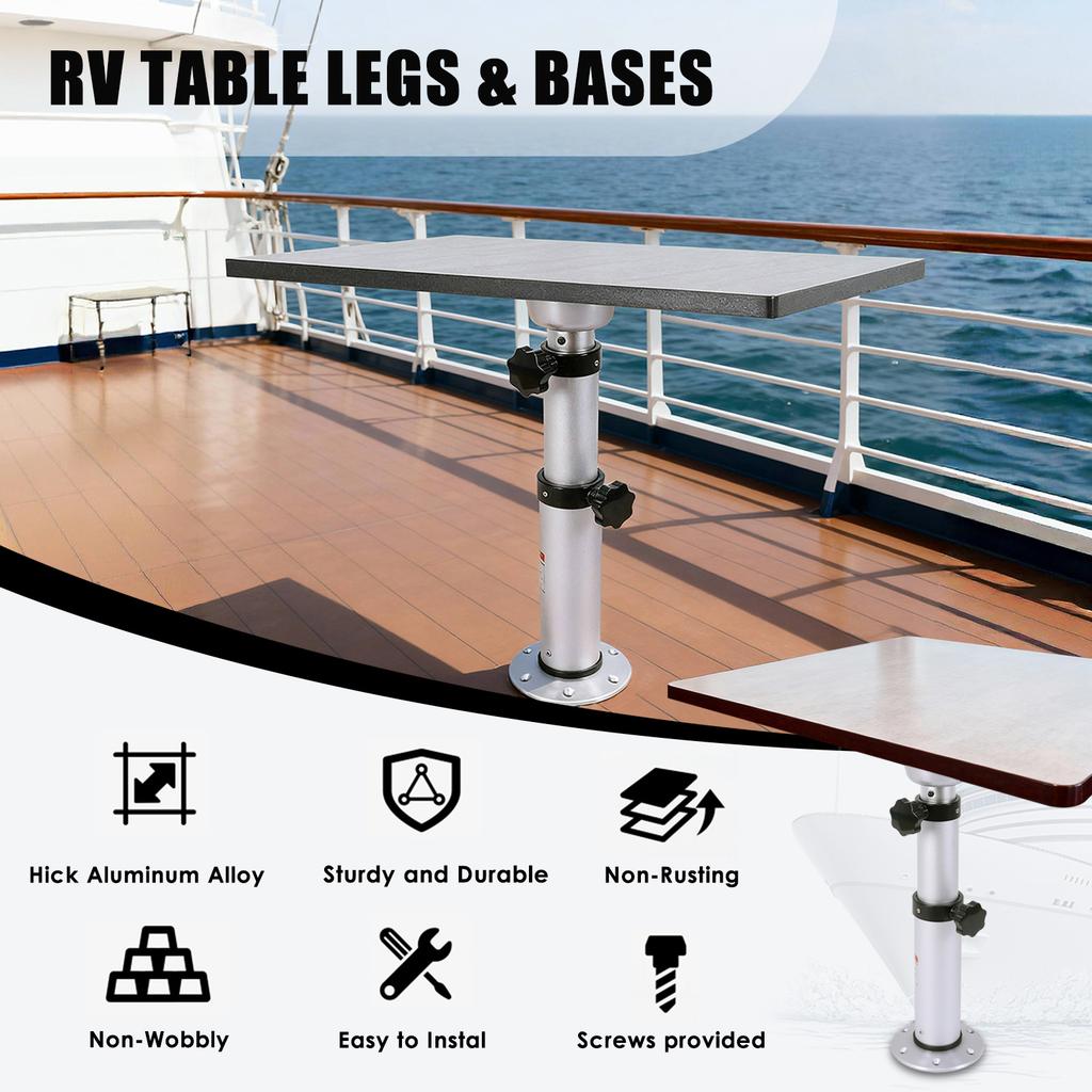RV Table Pedestal Stand Leg Space Saving Versatile Table Pedestal 3-Level Telescopic for Marine Boat Marine Yacht