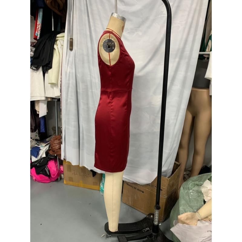 Rochie creion satinată elegantă, fără mâneci, cu decolteu barcă, Rochie midi bodycon slim cu talie înaltă, Ținută formală elegantă pentru birou, petrecere de afaceri, navetă zilnică