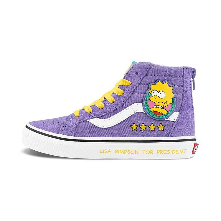 

Детские кроссовки Vans The Simpsons x Sk8-Hi Zip Kids Lisa 4 Prez Фиолетовые VN0A4BUX17G