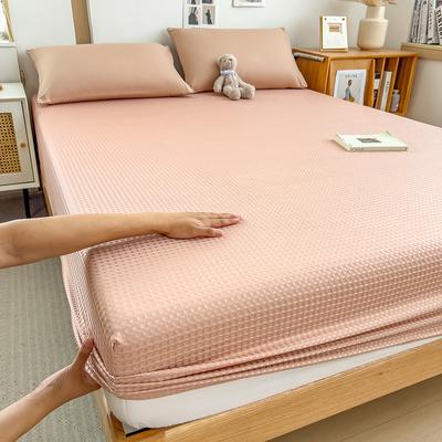 Summer Skin-friendly Fitted Sheet Single Piece Mattress Protector 25 New Waffle Dust-proof and Dirt-proof Fitted Sheet