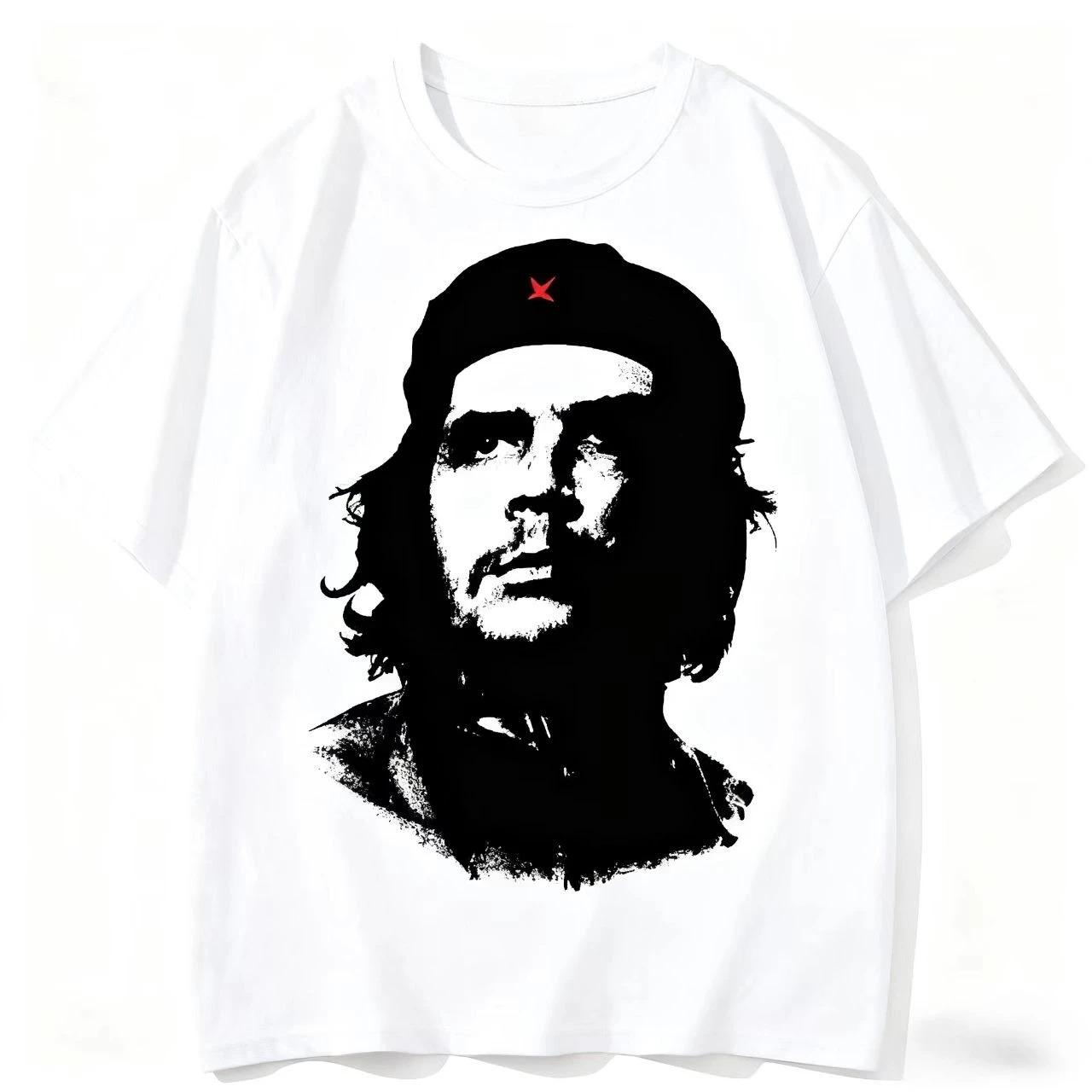 Che Guevara Classic Icon Portrait Retro Graphic T-Shirt Revolutionary Vintage White Unisex Oversized Casual Streetwear T-shirt 4XL