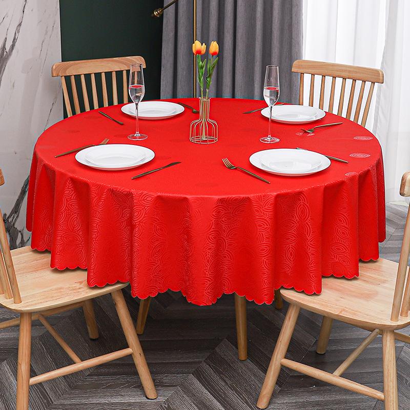 European Waterproof Tablecloth Fabric Oil-Proof And Anti-Scalding Leave-In Tablecloth Hotel Household Round Round Table Dining Table Cloth Tablecloth