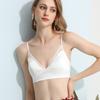 French Silk Rimless Bra, Glossy Satin Mulberry Silk Underwear, Thin, Sexy, Chest Pads, No Bumps.