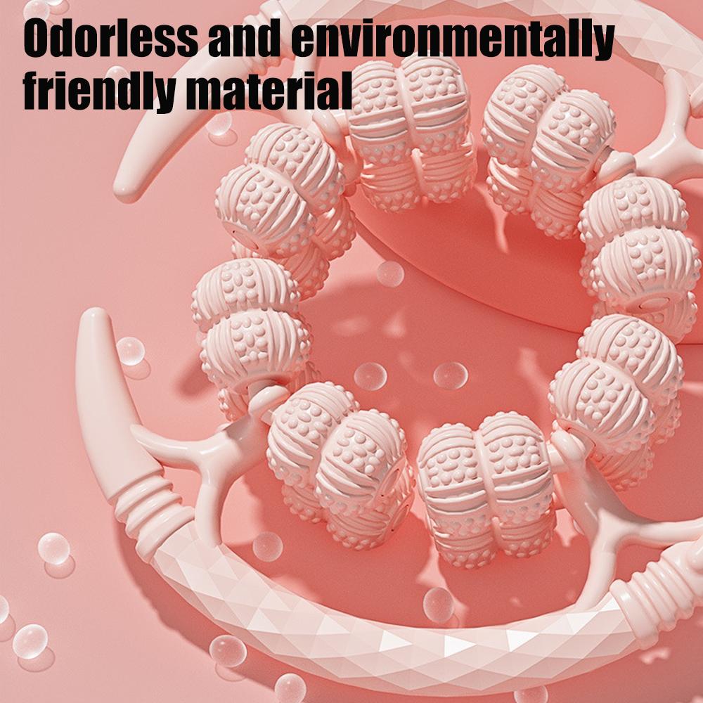 1Pc Circular Lymphatic Drainage Massager 32 Wheels Cellulite Massage Tool Leg Roller Portable Handheld Relax Roller