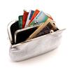AGILITY affa "Frog Card" Double-Layered Clasp Purse, Small Card Case with Coin Purse, Silver and Gold