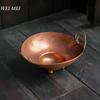 Handcrafted Copperware Minimalist Style Copper Tray Four-Legged Fruit Bowl Exquisite Living Room Coffee Table Home Snack Tray