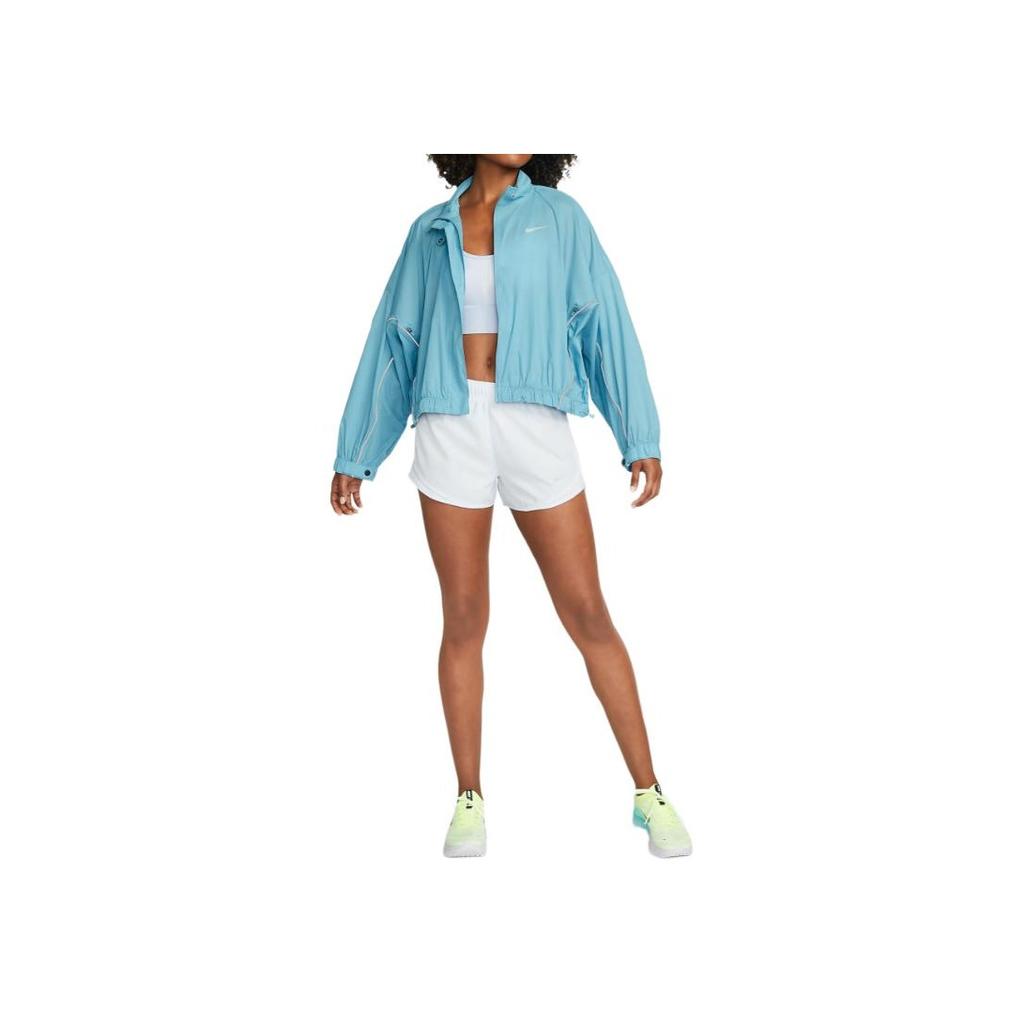 Nike Solid Color Zip Short Jacket Women jackets Blue DQ5957-424