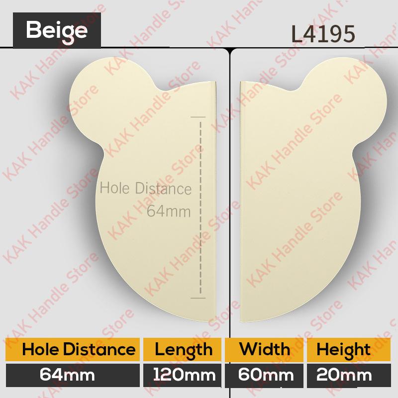 KAK 2 Pack Bear Head Furniture Handle for Kids Rooms Colorful Cabinet Handle and Drawer Knobs Decorative Door Hardware Fittings