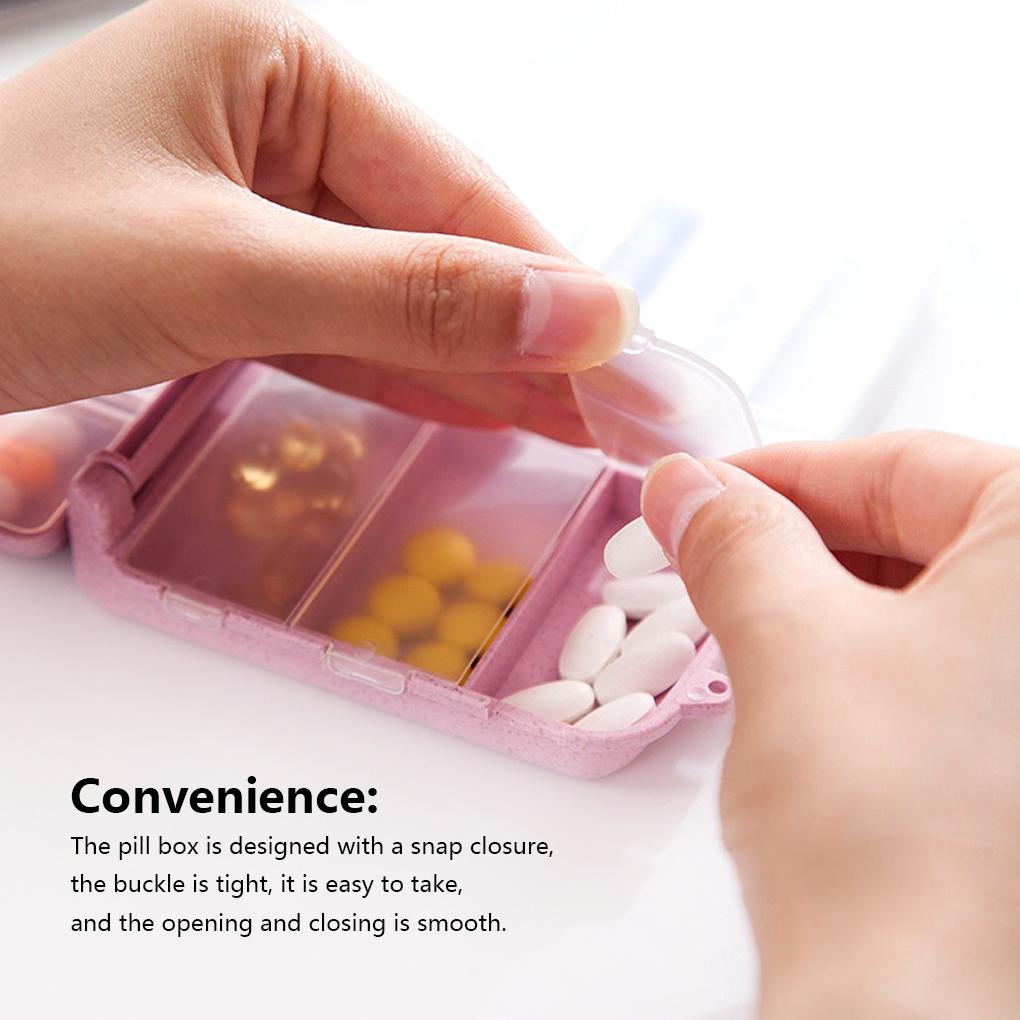 Pill Box Sealed Portable Container Collapsible Tablet Organizer Storage Divider Hiking Indoor Outdoor Dispenser
