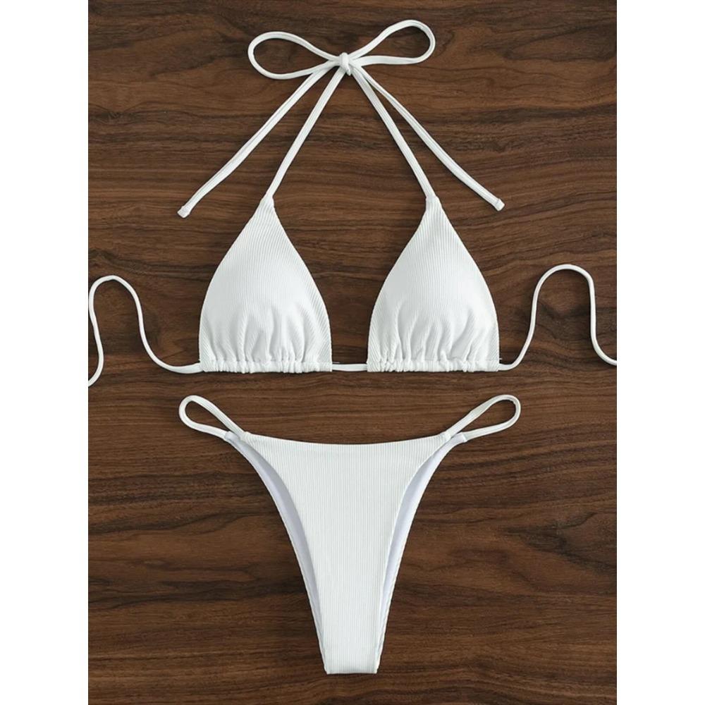String Thong Bikinis 2025 Women Sexy Triangle Swimsuit Brazil Tong Swimwear Female Padded Bathing Swimming Suit Beachwear Summer