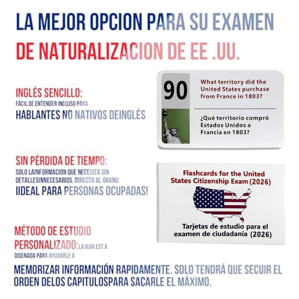 US Citizenship Test Flashcards Bundle With Naturalization Study Guide, 100 US Citizenship Questions And Answers, US Citizenship Flashcards