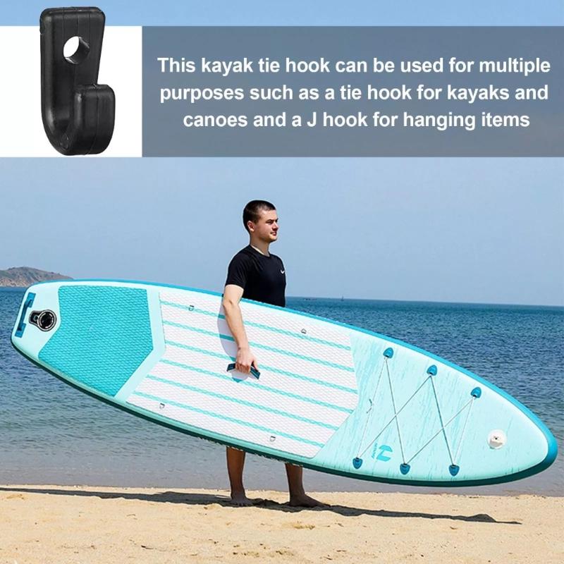 50Pcs Kayak Lashing J Hook Bungee Cord Hook Safety Kayak J Shaped Hook Tie Down Hook Kayak Accessories Enduring