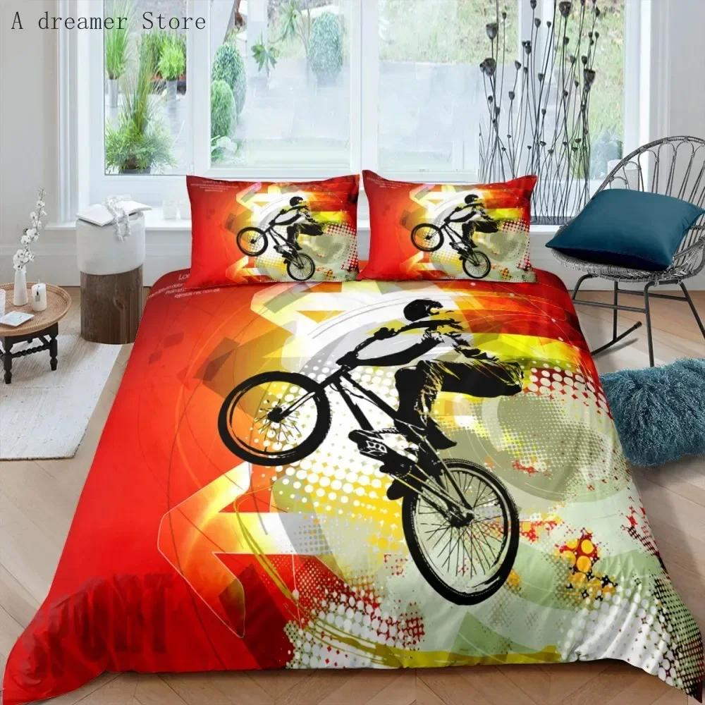 Motorcycle Race Car Bedding Set Single Twin Double Queen King Cal King Size Bed Linen Set