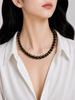 8mm Natural Black Onyx OM Gemstone Round Beads Jewelry Partywear Necklace 17-20" Birthday Gift For Her 8BN-38