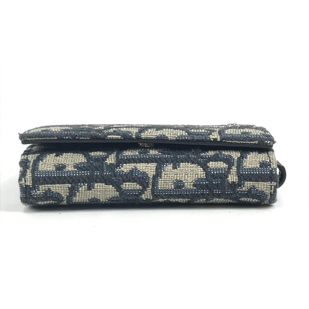 Dior Logo Oblique 6-reihig 6P Schlüssel Schlüsseletui Canvas / Leder Marineblau