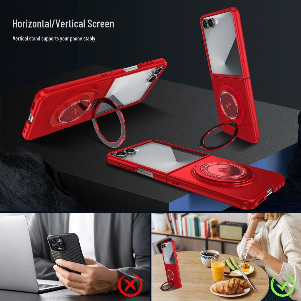 360° Rotating Magnetic Stand Case for Samsung Z-Flip7/6/5 - Foldable Protective Cover