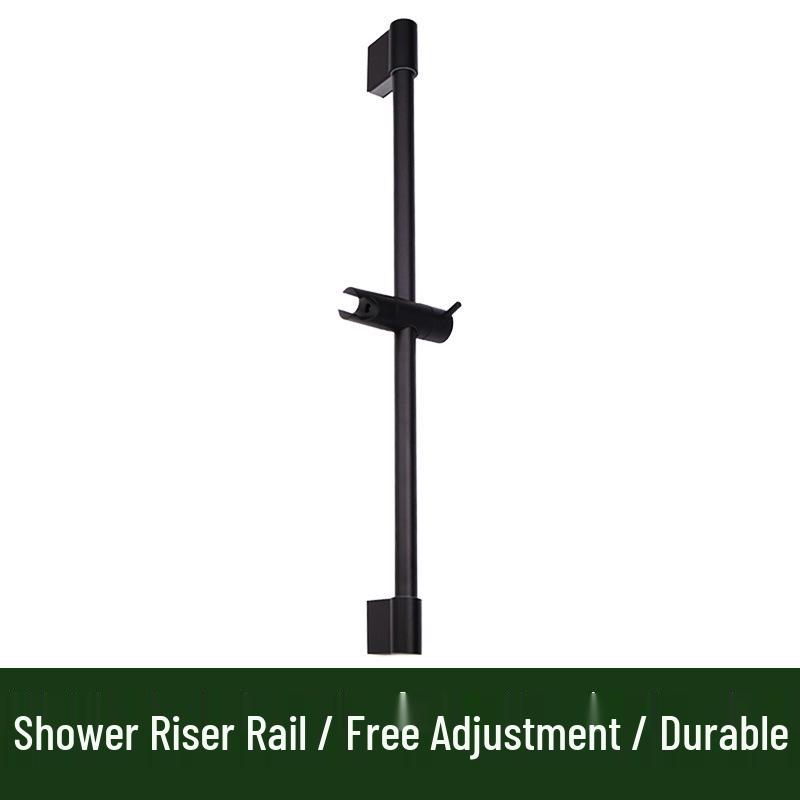 Adjustable 201 Stainless Steel Shower Rod with Holder and Lift Bracket None