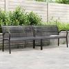Double Garden Bench Black 231 cm Steel and WPC
