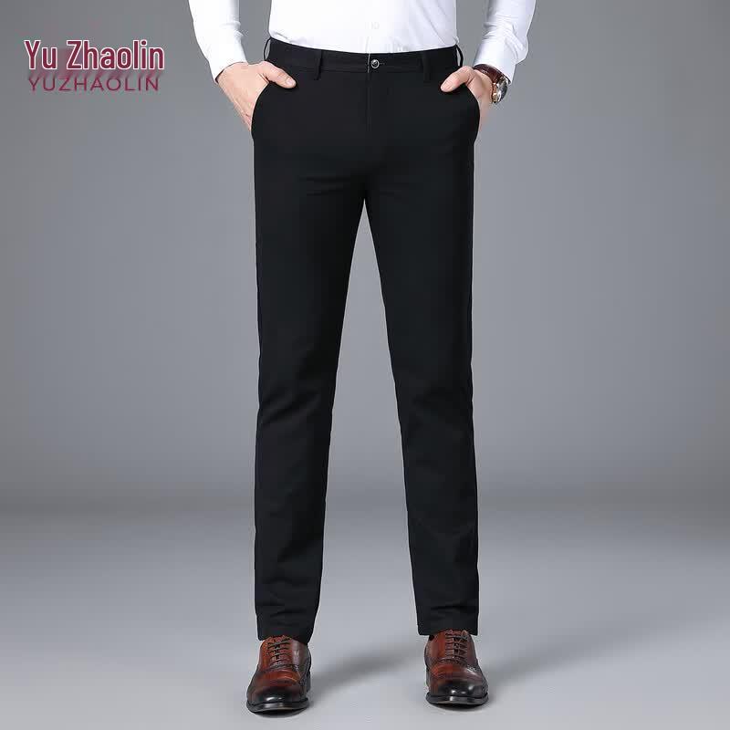 YUZHAOLIN Men s Premium Summer Cool Straight-Leg Casual Pants 29 чёрный