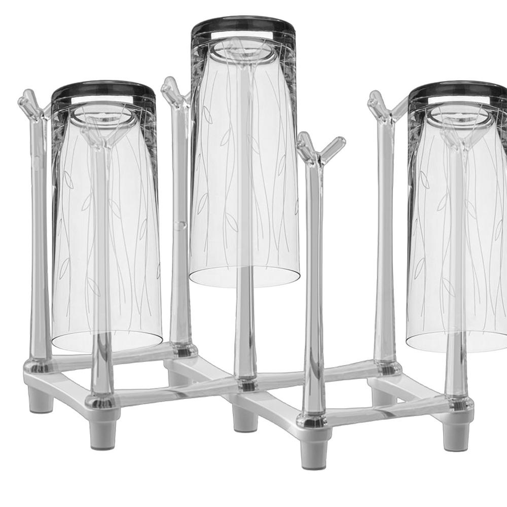 Water Bottle Drying Rack Kitchen Cup Drying Rack Drinking Glass Bottle Drainer Stand Adjustable Reusable Rack With Non-Slip белый