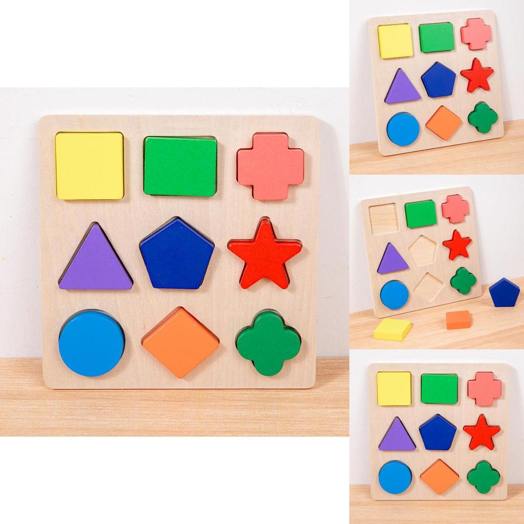 Wooden Shape Recognition Puzzle For Toddlers Educational Interactive Toy