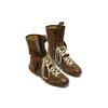 Cowhide version~ Flat bottom inner height increase leather Martin boots women's new boxing boots frosted leather lace-up short boots German training