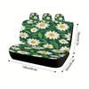 Daisy Pattern Themed Car Seat Covers Set For Most Cars, Fashionable Decorative Car Seat Protector Covers Full Set, Universal Car