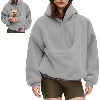 Hands-Free Unisex Pouch Sweatshirt Front Large Pouch Cat Dog Bag Stylish Pet Carrier Hoodie Cats