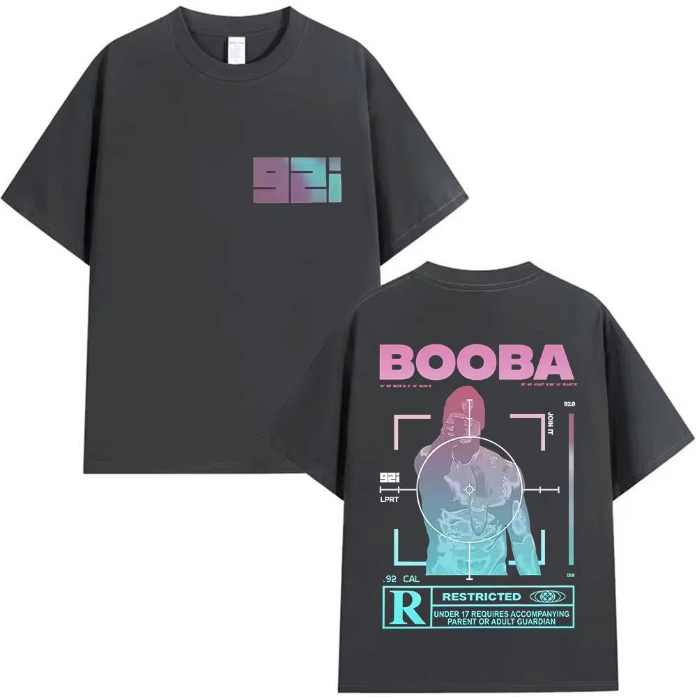 Rapper BOOBA B2O Tour 2026 Magliette Grafiche Uomo Hip Hop Gotico Manica Corta Maglietta Retro Cotone Alta Qualità Magliette Streetwear
