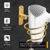 YWHWXB Hair Dryer Holder,Wall Mounted Spiral Hair Dryer Shelf,Bathroom Stainless Steel Hair Dryer Bracket,Self-Adhesive Hair Dryer Storage Rack