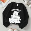 Kids Crewneck Sweatshirt, Cute White Cats Meowtain Print, Soft Casual Pullover for Fall Winter