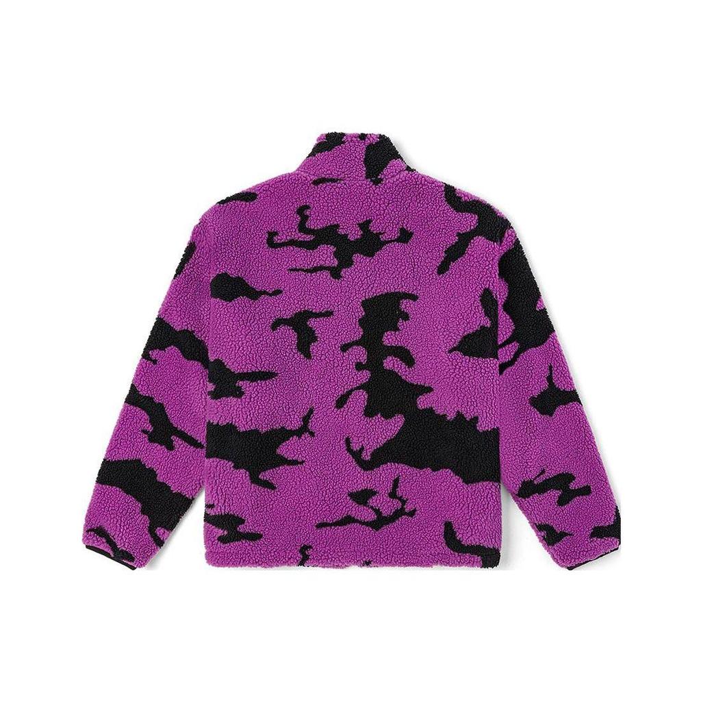 Vans Camo Print Stand Collar Fleece Jacket Purple Black VN0007VM43F