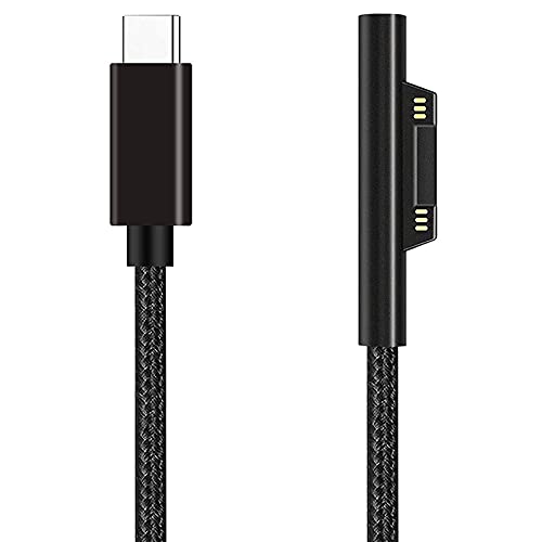 Nylon Braided Surface USB-C Charging Cable PD 15V for Surface Pro 7/6/5/4/3 Surface Laptop 3/2/1 Surface Go