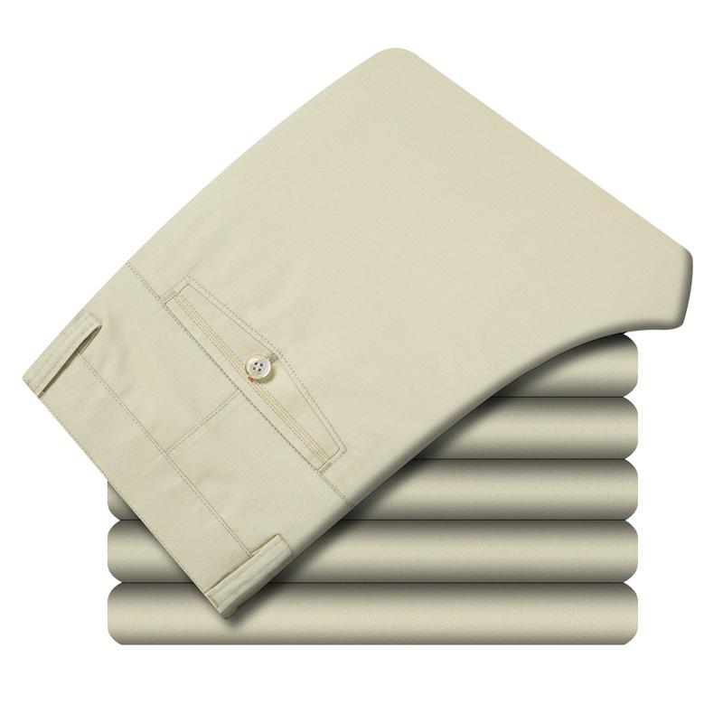 Men's Summer Cotton Casual Pants – Lightweight, Mid-Rise, Straight-Leg, Suitable for Middle-Aged and Elderly
