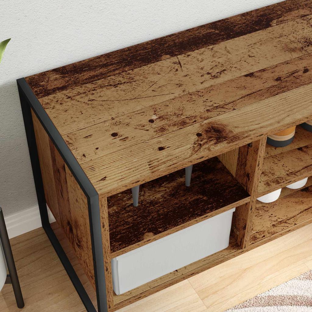 Shoe Cabinet with Storage Rustic Wood Finish 60 x 35 x 44 cm Engineered Wood
