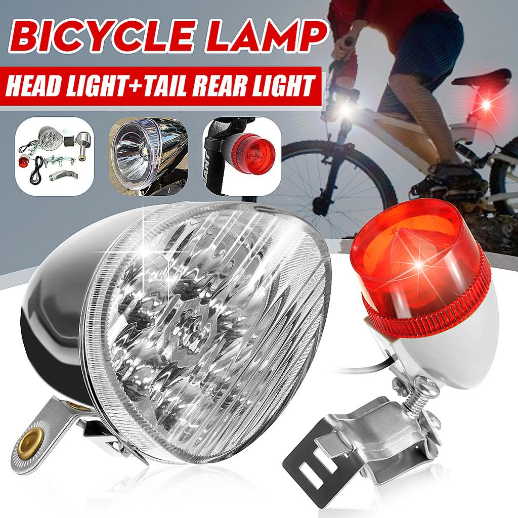 User 1 Set 6 V 3 W Fahrrad Reibungsgenerator Scheinwerfer R/ücklicht Retro Vintage Frontlampe