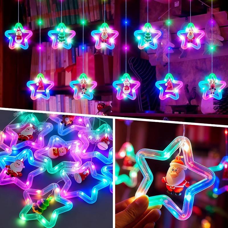 Star Curtain Light Christmas Curtain Light USB Power Supply Suitable for Indoor Parties, Terraces, Gardens Christmas Decoration, Holiday Decorations