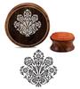 Printtoo Floral Pattern Round Wooden Rubber Stamp Scrap-booking Craft Textile Stamp-2